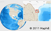 Shaded Relief Location Map of ZIP code 78589, highlighted county, highlighted state