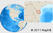 Shaded Relief Location Map of ZIP code 78589