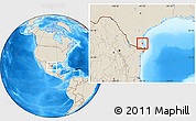Shaded Relief Location Map of ZIP code 78598