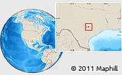 Shaded Relief Location Map of ZIP code 78621