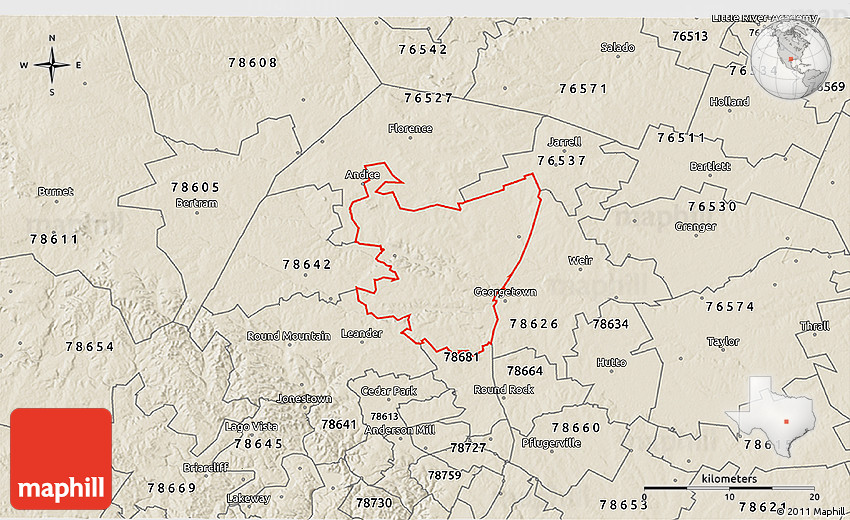 78628 Zip Code Map Shaded Relief 3D Map Of Zip Code 78628