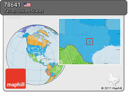 Political Location Map of ZIP Code 78641