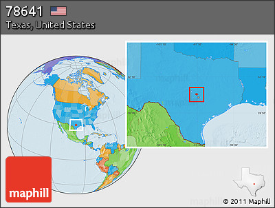 Political Location Map of ZIP Code 78641