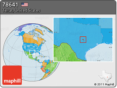 Political Location Map of ZIP Code 78641