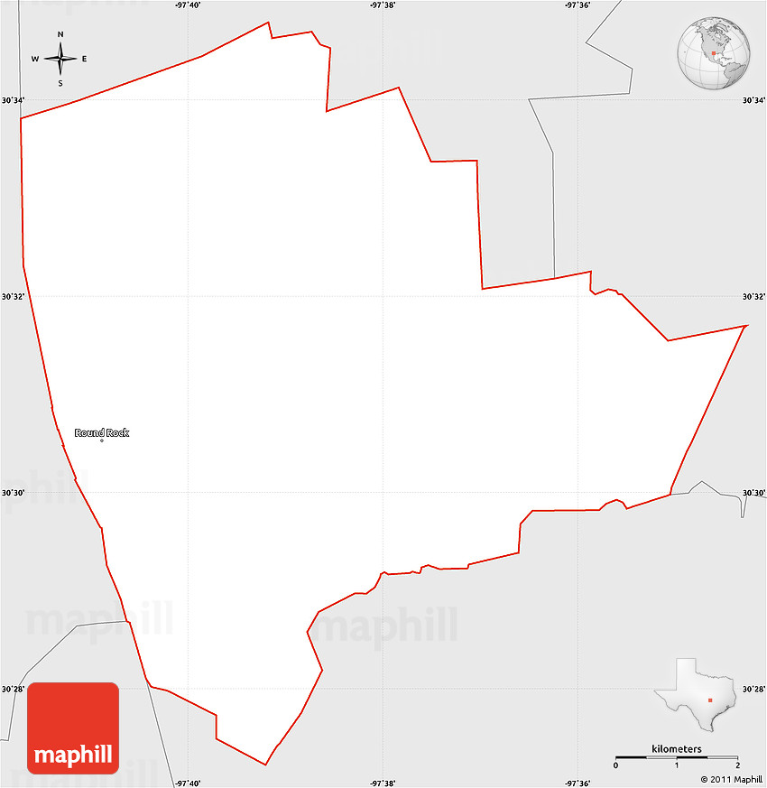 Silver Style Simple Map of ZIP Code 78664
