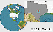 Satellite Location Map of ZIP code 78730, highlighted country, highlighted state