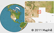 Satellite Location Map of ZIP code 79009, highlighted state