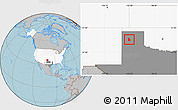 Gray Location Map of ZIP code 79124, highlighted country, highlighted state, hill shading