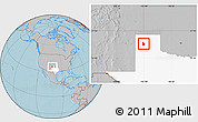 Gray Location Map of ZIP code 79124, highlighted state, hill shading