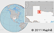 Gray Location Map of ZIP code 79248, highlighted state, hill shading