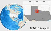 Shaded Relief Location Map of ZIP code 79248, highlighted country, highlighted state