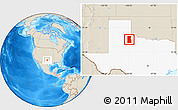 Shaded Relief Location Map of ZIP code 79248, highlighted state