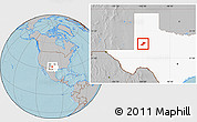 Gray Location Map of ZIP code 79331, highlighted state, hill shading