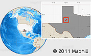 Shaded Relief Location Map of ZIP code 79331, highlighted country, highlighted state