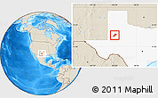 Shaded Relief Location Map of ZIP code 79331, highlighted state