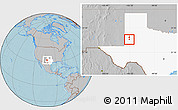Gray Location Map of ZIP code 79342, highlighted state, hill shading