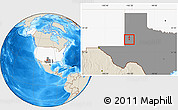 Shaded Relief Location Map of ZIP code 79342, highlighted country, highlighted state