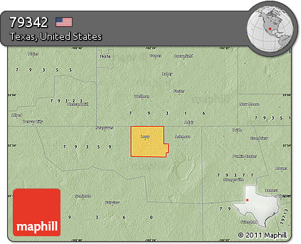 Savanna Style Map of ZIP Code 79342