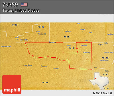 Physical 3D Map of ZIP Code 79359