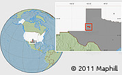 Savanna Style Location Map of ZIP code 79359, highlighted country, highlighted state, hill shading