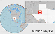 Gray Location Map of ZIP code 79360, highlighted state, hill shading