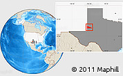 Shaded Relief Location Map of ZIP code 79360, highlighted country, highlighted state
