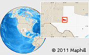 Shaded Relief Location Map of ZIP code 79360, highlighted state