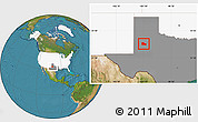Satellite Location Map of ZIP code 79373, highlighted country, highlighted state