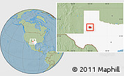 Savanna Style Location Map of ZIP code 79373, highlighted county, highlighted state, hill shading