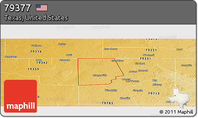 Physical Panoramic Map of ZIP Code 79377