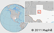 Gray Location Map of ZIP code 79381, highlighted county, highlighted state, hill shading