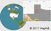 Satellite Location Map of ZIP code 79381, highlighted country, highlighted state