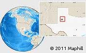 Shaded Relief Location Map of ZIP code 79381, highlighted county, highlighted state