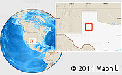 Shaded Relief Location Map of ZIP code 79381, highlighted state