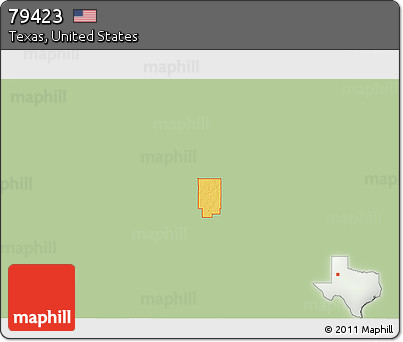 Savanna Style 3D Map of ZIP Code 79423, single color outside