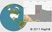 Satellite Location Map of ZIP code 79423, highlighted country, highlighted state
