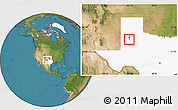 Satellite Location Map of ZIP code 79423, highlighted state