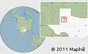 Savanna Style Location Map of ZIP code 79423, highlighted county, highlighted state, hill shading