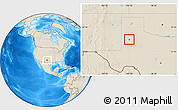 Shaded Relief Location Map of ZIP code 79424