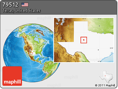 Physical Location Map of ZIP Code 79512, highlighted state