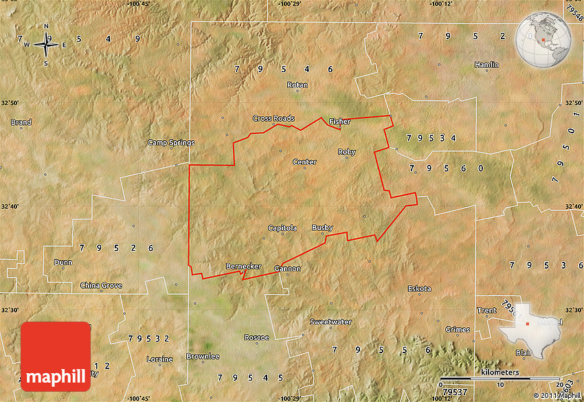 Satellite Map of ZIP Code 79543