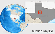 Shaded Relief Location Map of ZIP code 79565, highlighted country, highlighted state