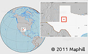 Gray Location Map of ZIP code 79713, highlighted state, hill shading