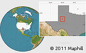 Satellite Location Map of ZIP code 79713, highlighted country, highlighted state