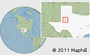 Savanna Style Location Map of ZIP code 79713, highlighted state, hill shading