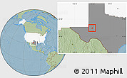 Savanna Style Location Map of ZIP code 79766, highlighted country, highlighted state, hill shading