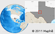 Shaded Relief Location Map of ZIP code 79766, highlighted country, highlighted state
