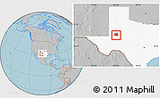 Gray Location Map of ZIP code 79782, highlighted county, highlighted state, hill shading