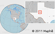 Gray Location Map of ZIP code 79782, highlighted state, hill shading