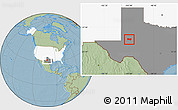 Savanna Style Location Map of ZIP code 79782, highlighted country, highlighted state, hill shading